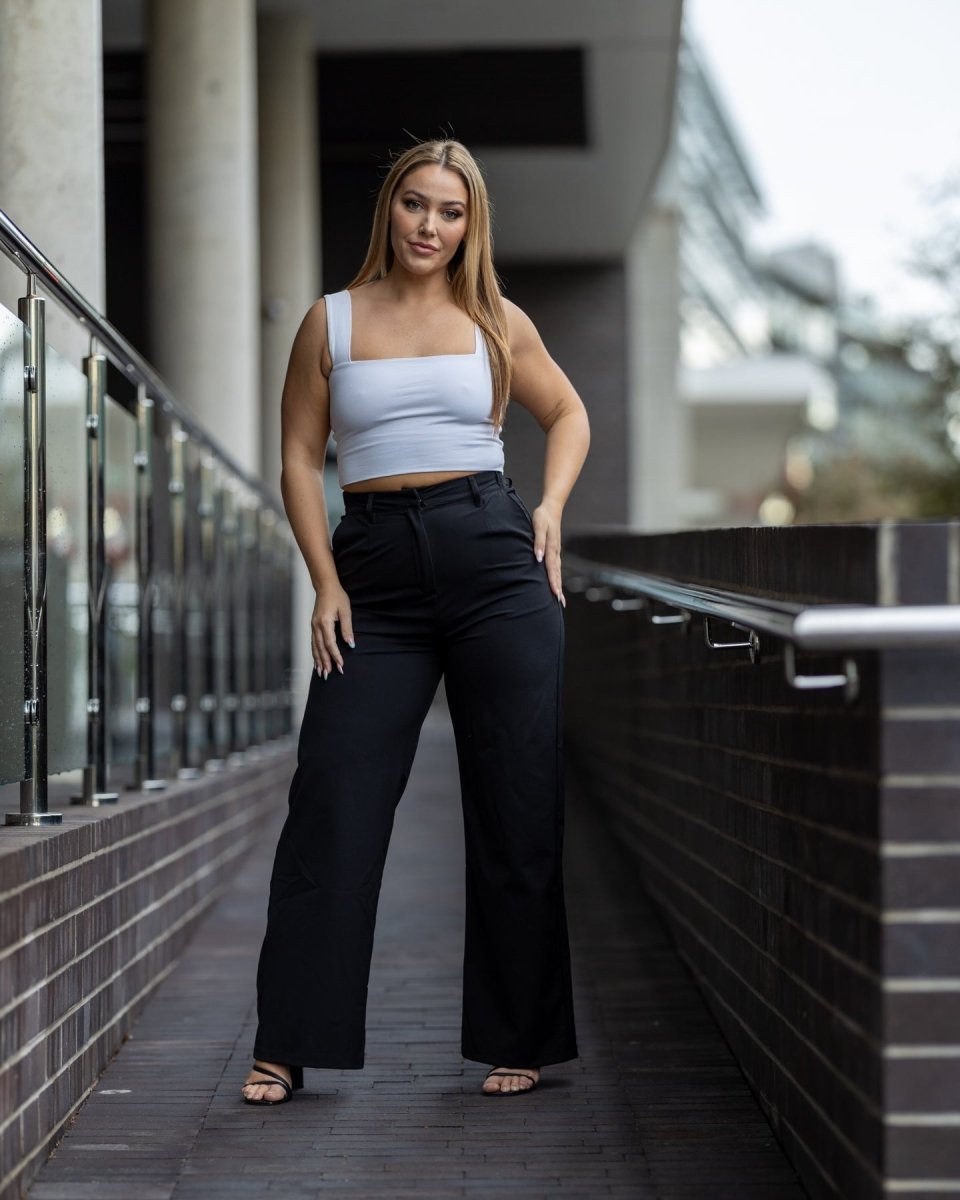 Black High Waist Wide Leg Pants | Kojo Fit