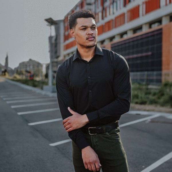 Best Black Muscle Fit Dress Shirt Australia