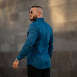 Bamboo Satin Stretch Shirt - Deep Teal