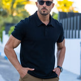 Classic Stretch Knit Polo - Black