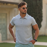 Classic Stretch Knit Polo - Grey