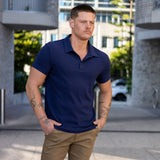 Classic Stretch Knit Polo - Navy