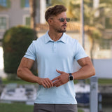 Classic Stretch Knit Polo - Sky Blue