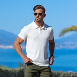 Classic Stretch Knit Polo - White