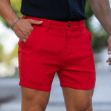 Ultra-Stretch 5" Chino Shorts - Cherry Red