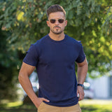 Deluxe Stretch Knit T-Shirt - Navy