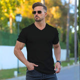 Deluxe Stretch V-Neck T-Shirt - Black