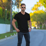 Deluxe Stretch V-Neck T-Shirt - Black