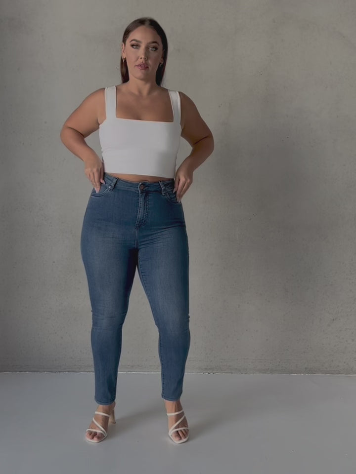 Stretch Blue Stretch Curvy Fit Plus Size Jeans