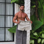 Men’s summer shorter chino shorts casual dress style cream resort look