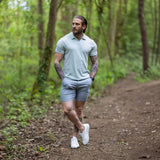 Stretch Knit Polo - Linen Blue