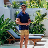 Stretch Knit Polo - Navy
