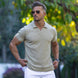 Oat Light Brown Open Collar Neutrals Polo Shirt 
