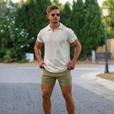 Stretch Knit Polo - Stone