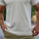 Stretch Knit Polo - Stone