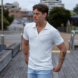 Stretch Knit Polo - White