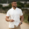 White Soft Stylish Mens Athletic Fit stretch shirt