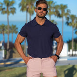 Classic Stretch Knit Polo - Navy