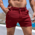 Burgundy Short Length Mens Chino Shorts | Kojo