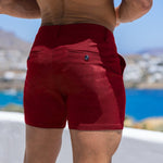 Best Burgundy Muscle Fit Chino Shorts | Kojo Fit