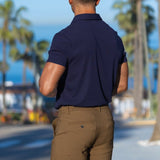 Classic Stretch Knit Polo - Navy