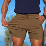 Mens Stretch Chino Shorts with shorter length and fitted look by Kojo fit