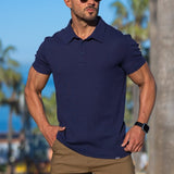 Classic Stretch Knit Polo - Navy