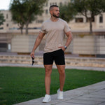 7" Black Slim Fit Chino Shorts Mens