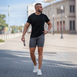 7" Charcoal Gray Muscle Fit Chino Shorts