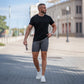 7" Charcoal Gray Muscle Fit Chino Shorts