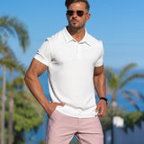 Classic Stretch Knit Polo - White