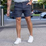 Kojo Fit Dark Grey Stylish Formal Slim Fit Mens Shorts with Stretch