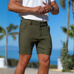 Mens Olive Formal Shorts with slim fit Kojo fit