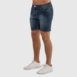 Mens Stretch Dark Blue Jeans Shorts