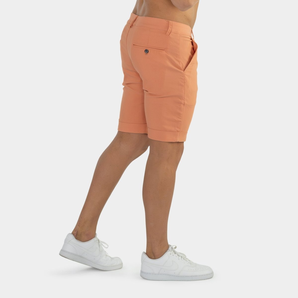 Coral Color Muscle Fit Formal Shorts | Kojo 