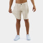 Cream Stretch Casual Shorts For Men With Big Thighs