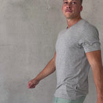 Mens Light Grey Bamboo Workout T-Shirt Essential Style No Logo