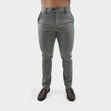 Mens Grey Formal Chinos Stretch Muscular Gym Legs