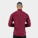 Mens Burgundy Wine Tapered Fit Dress Shirt