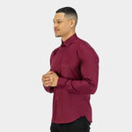 Mens Burgundy Wine Muscle Fit Dress Shirt