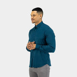 Mens Teal Athletic Fit Dress Shirt