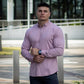 Mens Dusk Pink Muscle Fit Dress Shirt