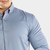 Bamboo Satin Stretch Shirt - Silver