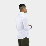 Bamboo Satin Stretch Shirt - White Contrast