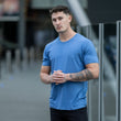 Mens essentials athletic fit bamboo t-shirt blue