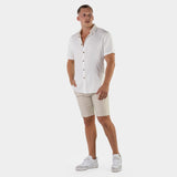 Performance Linen Short Sleeve Shirt - White