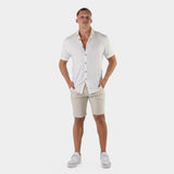 Performance Linen Short Sleeve Shirt - White