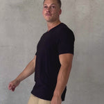 Mens Black Bamboo T-Shirt Spandex