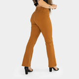 Tan Brown Stretch Bootleg Jeans