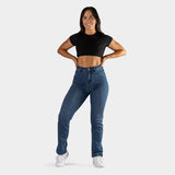 Impact High Waist Straight Leg Jeans - Indigo